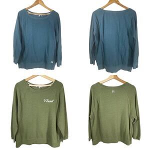 Lot of 2 Victoria's Secret SIZE SMALL Womens Sweatshirts Loungewear Green Blue
